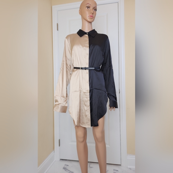 Fashion nova two-tone satin shirt - Picture 2 of 9